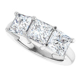 10K Gold Square Lab-Grown Diamond Three-Stone Anniversary Band – 1 1/6–4 1/5 CTW - White Gold - view 5