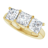 10K Gold Square Lab-Grown Diamond Three-Stone Anniversary Band – 1 1/6–4 1/5 CTW - Yellow Gold - view 5