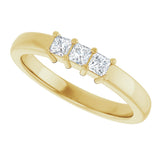 14K Gold Square Natural Diamond Three-Stone Anniversary Band – 1/5–3/4 CTW - Yellow Gold - view 5