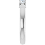 10K Gold Square Natural Diamond Three-Stone Anniversary Band – 1/5–3/4 CTW - White Gold - view 4