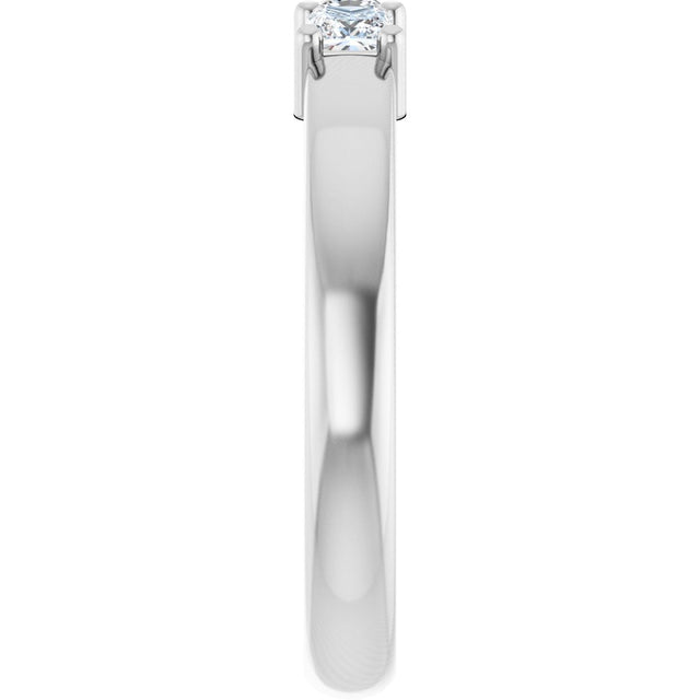 10K Gold Square Natural Diamond Three-Stone Anniversary Band – 1/5–3/4 CTW - White Gold - view 4