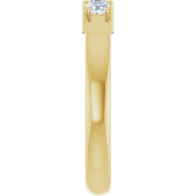 10K Gold Square Lab-Grown Diamond Three-Stone Anniversary Band – 1/5–7/8 CTW - Yellow Gold - view 4