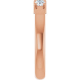 10K Gold Square Natural Diamond Three-Stone Anniversary Band – 1/5–3/4 CTW - Rose Gold - view 4