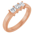 10K Gold Square Natural Diamond Three-Stone Anniversary Band – 1/5–3/4 CTW - Rose Gold
