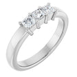 Platinum Square Natural Diamond Three-Stone Anniversary Band – 1/5–3/4 CTW