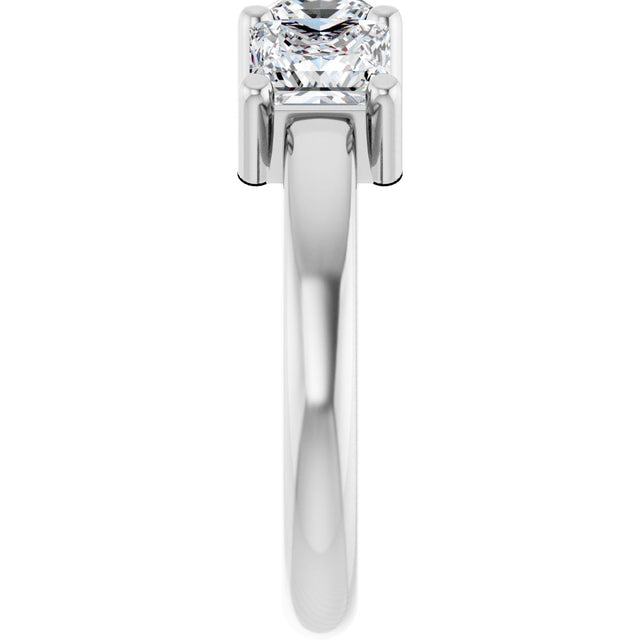 10K Gold Square Lab-Grown Diamond Three-Stone Anniversary Band – 1 1/6–4 1/5 CTW - White Gold - view 4