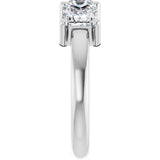10K Gold Square Natural Diamond Three-Stone Anniversary Band – 9/10–3 1/8 CTW - White Gold - view 4