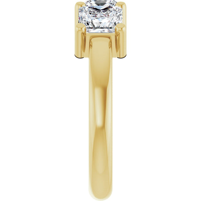 10K Gold Square Natural Diamond Three-Stone Anniversary Band – 9/10–3 1/8 CTW - Yellow Gold - view 4