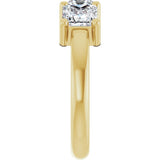 10K Gold Square Lab-Grown Diamond Three-Stone Anniversary Band – 1 1/6–4 1/5 CTW - Yellow Gold - view 4
