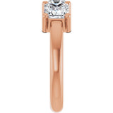 10K Gold Square Lab-Grown Diamond Three-Stone Anniversary Band – 1 1/6–4 1/5 CTW - Rose Gold - view 4