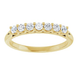 14K Gold Round Natural Diamond Share-Prong Seven-Stone Anniversary Band – 1/10–5/8 CTW - Yellow Gold - view 3