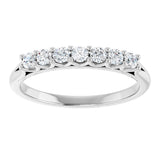 Platinum Round Natural Diamond Share-Prong Seven-Stone Anniversary Band – 1/10–5/8 CTW - view 3