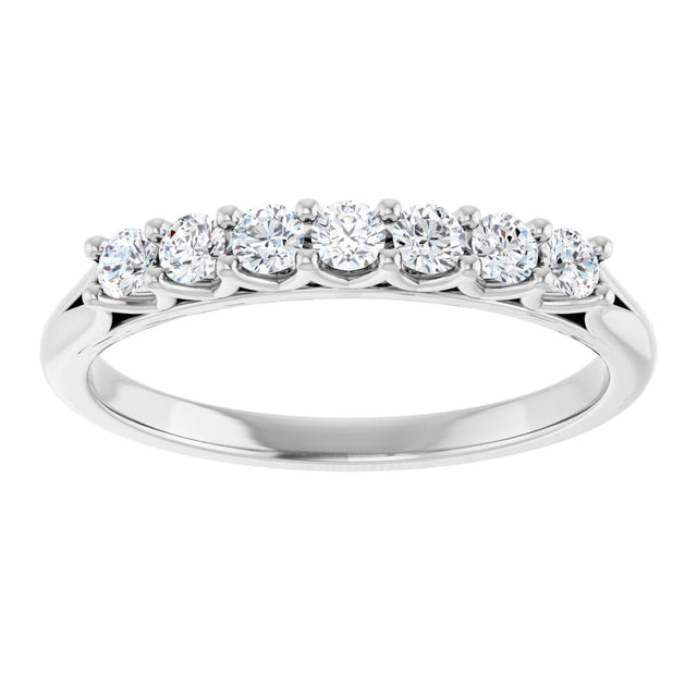 Platinum Round Natural Diamond Share-Prong Seven-Stone Anniversary Band – 1/10–5/8 CTW - view 3