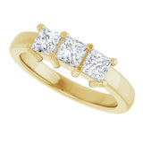 10K Gold Square Lab-Grown Diamond Three-Stone Anniversary Band – 1 1/6–4 1/5 CTW - Yellow Gold - view 5
