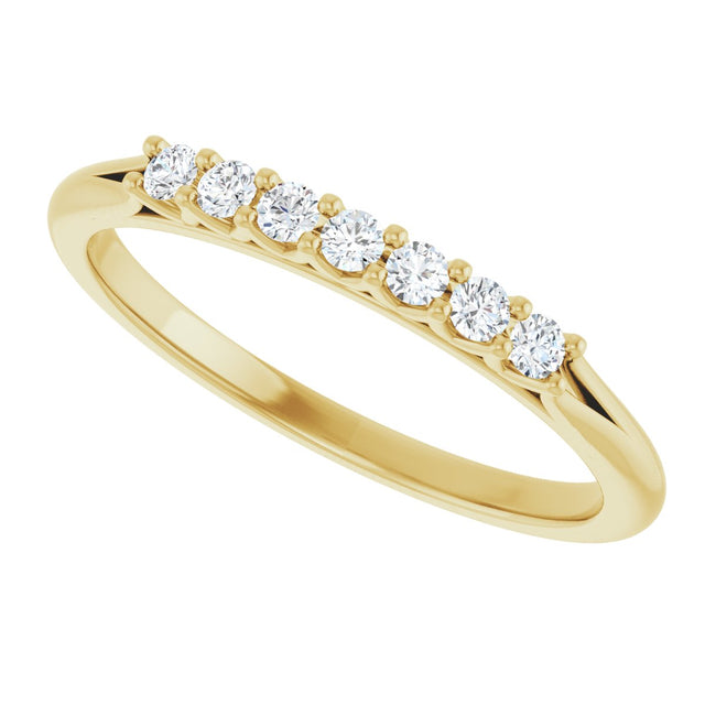 14K Gold Round Natural Diamond Share-Prong Seven-Stone Anniversary Band – 1/10–5/8 CTW - Yellow Gold - view 5