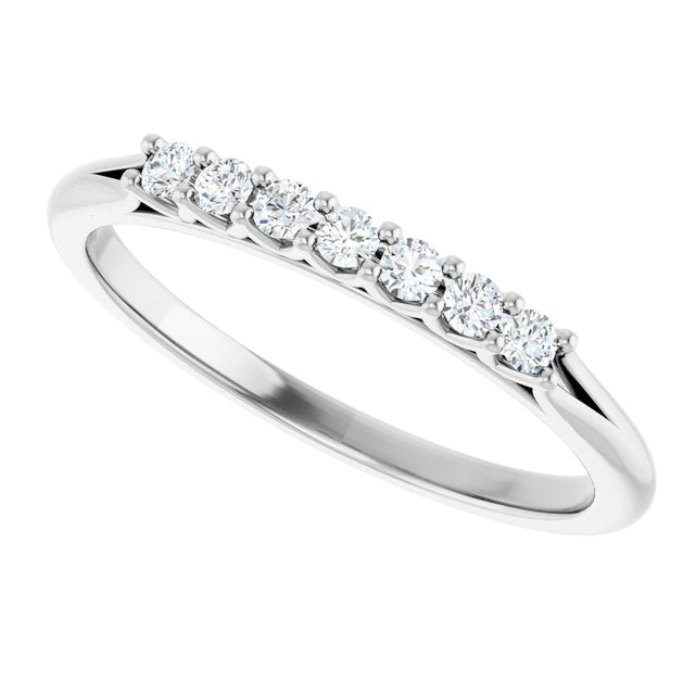 Platinum Round Natural Diamond Share-Prong Seven-Stone Anniversary Band – 1/10–5/8 CTW - view 5