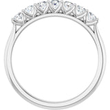 Platinum Round Natural Diamond Share-Prong Seven-Stone Anniversary Band – 1/10–5/8 CTW - view 2