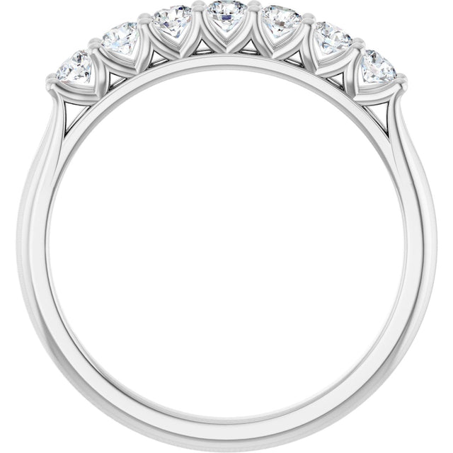 Platinum Round Natural Diamond Share-Prong Seven-Stone Anniversary Band – 1/10–5/8 CTW - view 2
