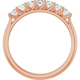 14K Gold Round Natural Diamond Share-Prong Seven-Stone Anniversary Band – 1/10–5/8 CTW - Rose Gold - view 2