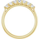 14K Gold Round Lab-Grown Diamond Share-Prong Seven-Stone Anniversary Band – 3/8–1 1/3 CTW - Yellow Gold - view 2