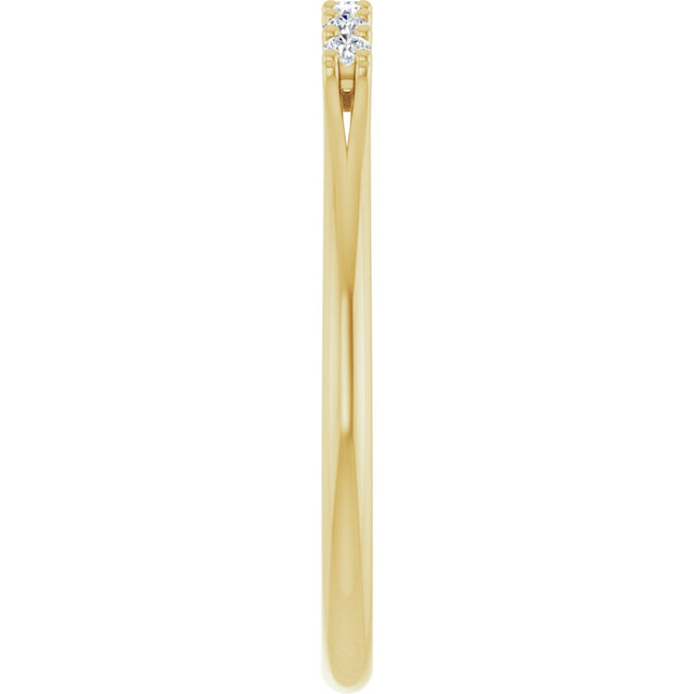 14K Gold Round Natural Diamond Share-Prong Seven-Stone Anniversary Band – 1/10–5/8 CTW - Yellow Gold - view 4