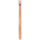 14K Gold Round Natural Diamond Share-Prong Seven-Stone Anniversary Band – 1/10–5/8 CTW - Rose Gold - view 4