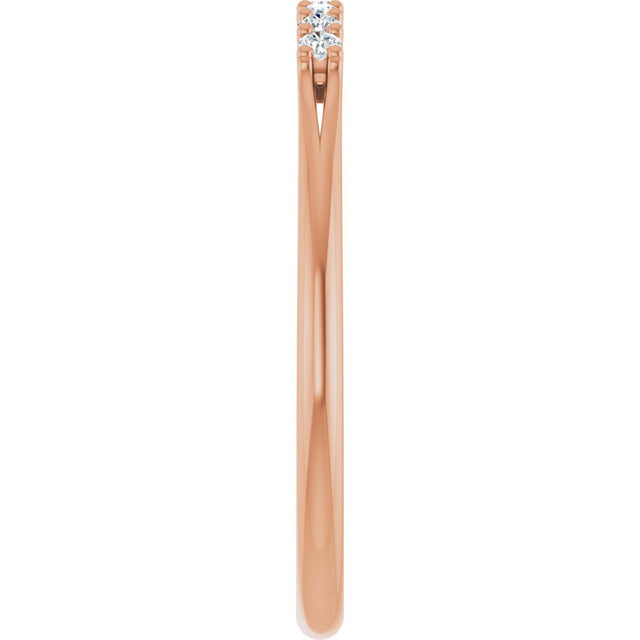 14K Gold Round Natural Diamond Share-Prong Seven-Stone Anniversary Band – 1/10–5/8 CTW - Rose Gold - view 4