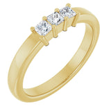10K Gold Square Lab-Grown Diamond Three-Stone Anniversary Band – 1/5–7/8 CTW - Yellow Gold