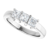 Platinum Square Natural Diamond Three-Stone Anniversary Band – 1/5–3/4 CTW - view 5