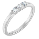 Platinum Round Lab-Grown Diamond Three-Stone Anniversary Band – 1/5–1/3 CTW