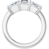 10K Gold Square Lab-Grown Diamond Three-Stone Anniversary Band – 1 1/6–4 1/5 CTW - White Gold - view 2