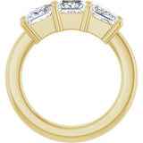 10K Gold Square Lab-Grown Diamond Three-Stone Anniversary Band – 1 1/6–4 1/5 CTW - Yellow Gold - view 2