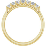 14K Gold Round Natural Diamond Share-Prong Seven-Stone Anniversary Band – 1/10–5/8 CTW - Yellow Gold - view 2