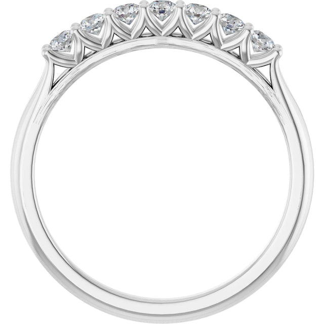 Platinum Round Natural Diamond Share-Prong Seven-Stone Anniversary Band – 1/10–5/8 CTW - view 2