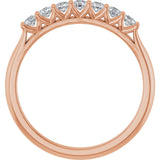 14K Gold Round Natural Diamond Share-Prong Seven-Stone Anniversary Band – 1/10–5/8 CTW - Rose Gold - view 2