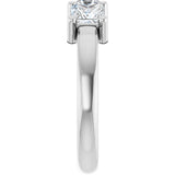 10K Gold Square Natural Diamond Three-Stone Anniversary Band – 9/10–3 1/8 CTW - White Gold - view 4