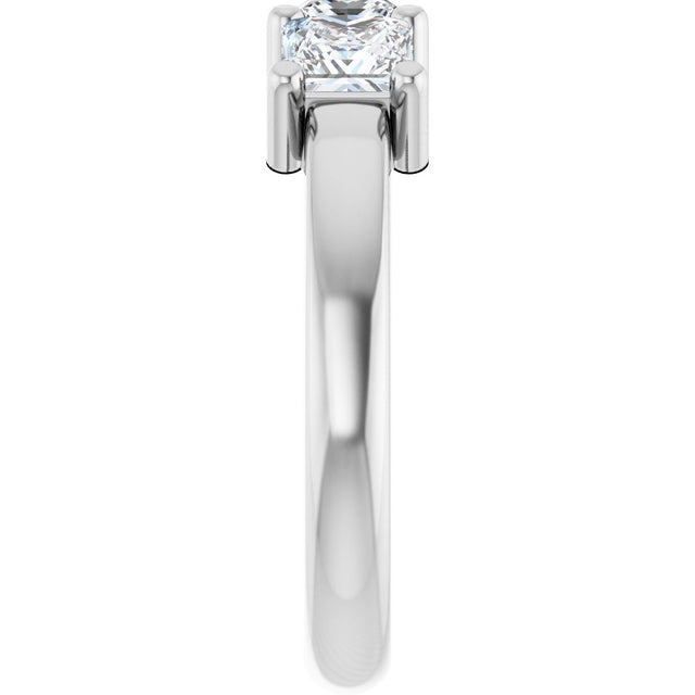 10K Gold Square Lab-Grown Diamond Three-Stone Anniversary Band – 1 1/6–4 1/5 CTW - White Gold - view 4