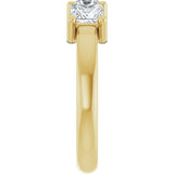 10K Gold Square Lab-Grown Diamond Three-Stone Anniversary Band – 1 1/6–4 1/5 CTW - Yellow Gold - view 4