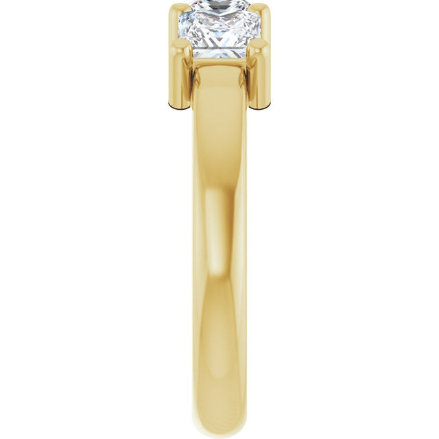 10K Gold Square Lab-Grown Diamond Three-Stone Anniversary Band – 1 1/6–4 1/5 CTW - Yellow Gold - view 4