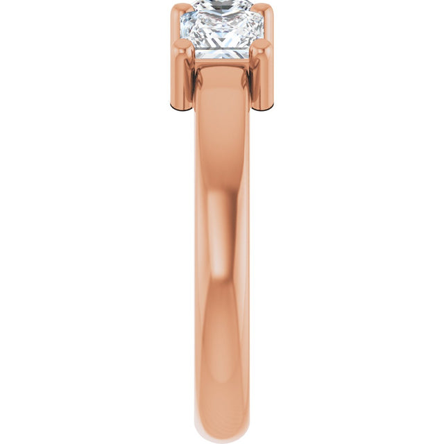 10K Gold Square Lab-Grown Diamond Three-Stone Anniversary Band – 1 1/6–4 1/5 CTW - Rose Gold - view 4