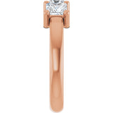 10K Gold Square Natural Diamond Three-Stone Anniversary Band – 9/10–3 1/8 CTW - Rose Gold - view 4