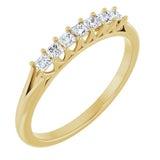 14K Gold Square Natural Diamond Share-Prong Seven-Stone Anniversary Band – 1/6–1 1/8 CTW - Yellow Gold