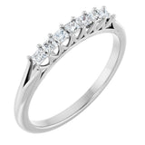 14K Gold Square Natural Diamond Share-Prong Seven-Stone Anniversary Band – 1/6–1 1/8 CTW - White Gold