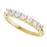 14K Gold Round Natural Diamond Share-Prong Seven-Stone Anniversary Band – 1/10–5/8 CTW - Yellow Gold - view 5