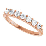 14K Gold Round Natural Diamond Share-Prong Seven-Stone Anniversary Band – 1/10–5/8 CTW - Rose Gold - view 5