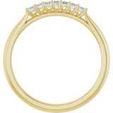 14K Gold Square Natural Diamond Share-Prong Seven-Stone Anniversary Band – 1/6–1 1/8 CTW - Yellow Gold - view 2