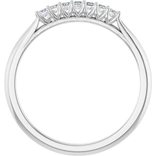 Platinum Square Natural Diamond Share-Prong Seven-Stone Anniversary Band – 1/6–1 3/4 CTW - view 2