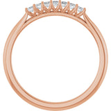 14K Gold Square Natural Diamond Share-Prong Seven-Stone Anniversary Band – 1/6–1 1/8 CTW - Rose Gold - view 2
