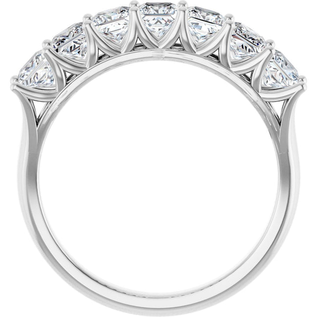 Platinum Square Natural Diamond Share-Prong Seven-Stone Anniversary Band – 1/6–1 3/4 CTW - view 2