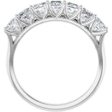 14K Gold Square Natural Diamond Share-Prong Seven-Stone Anniversary Band – 1 3/8–1 3/4 CTW - White Gold - view 2